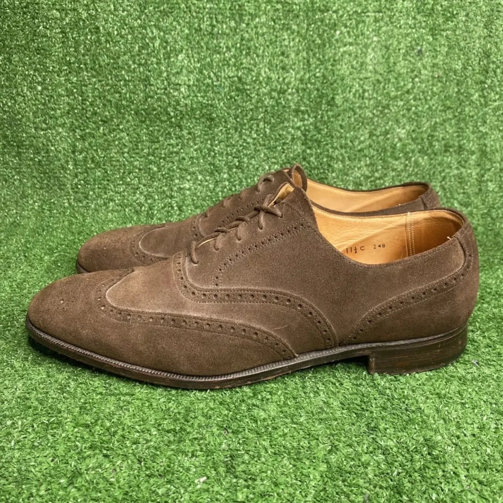 Vintage Carroll & Co Beverly Hills Made‎ In England Brown Suede Mens Size 11.5